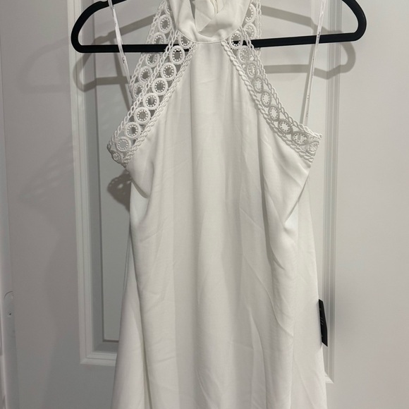 Lulu's White Lace Halter Mini Dress - Picture 2 of 3